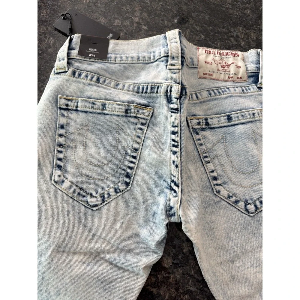 True Religion Brand Jeans Men's Rocco Blue Shorts‎ Size 28 Vintage Washed. NWT